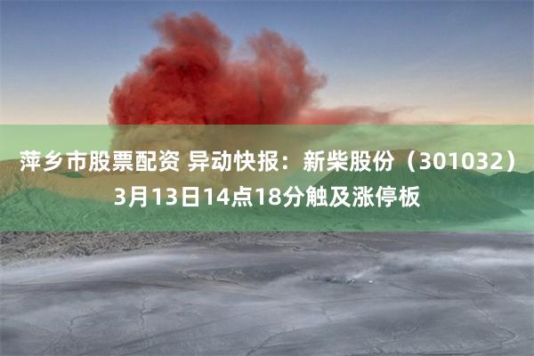 萍乡市股票配资 异动快报：新柴股份（301032）3月13日14点18分触及涨停板