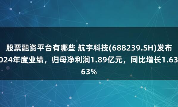 股票融资平台有哪些 航宇科技(688239.SH)发布2024年度业绩，归母净利润1.89亿元，同比增长1.63%