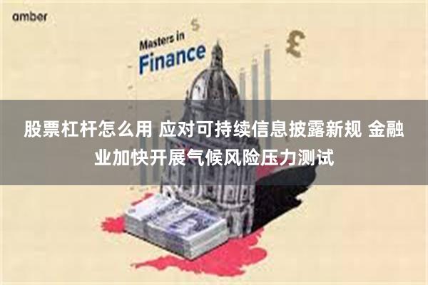 股票杠杆怎么用 应对可持续信息披露新规 金融业加快开展气候风险压力测试